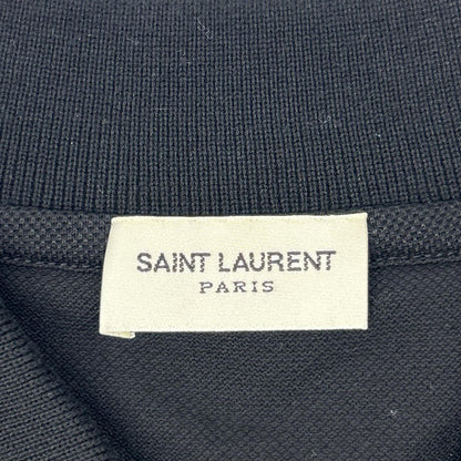 SAINT LAURENT PARIS Embroidered Polo Black Size L