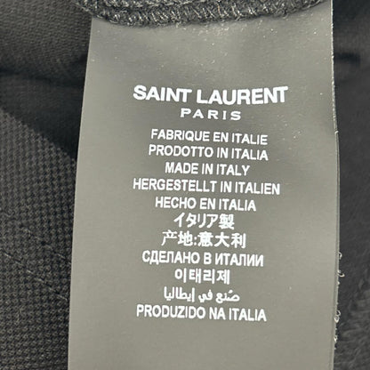 SAINT LAURENT PARIS Embroidered Polo Black Size L