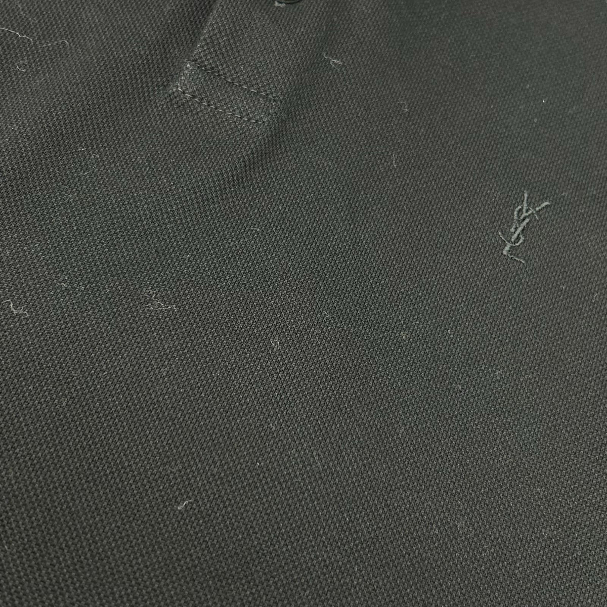 SAINT LAURENT PARIS Embroidered Polo Black Size L