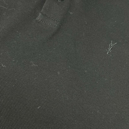 SAINT LAURENT PARIS Embroidered Polo Black Size L
