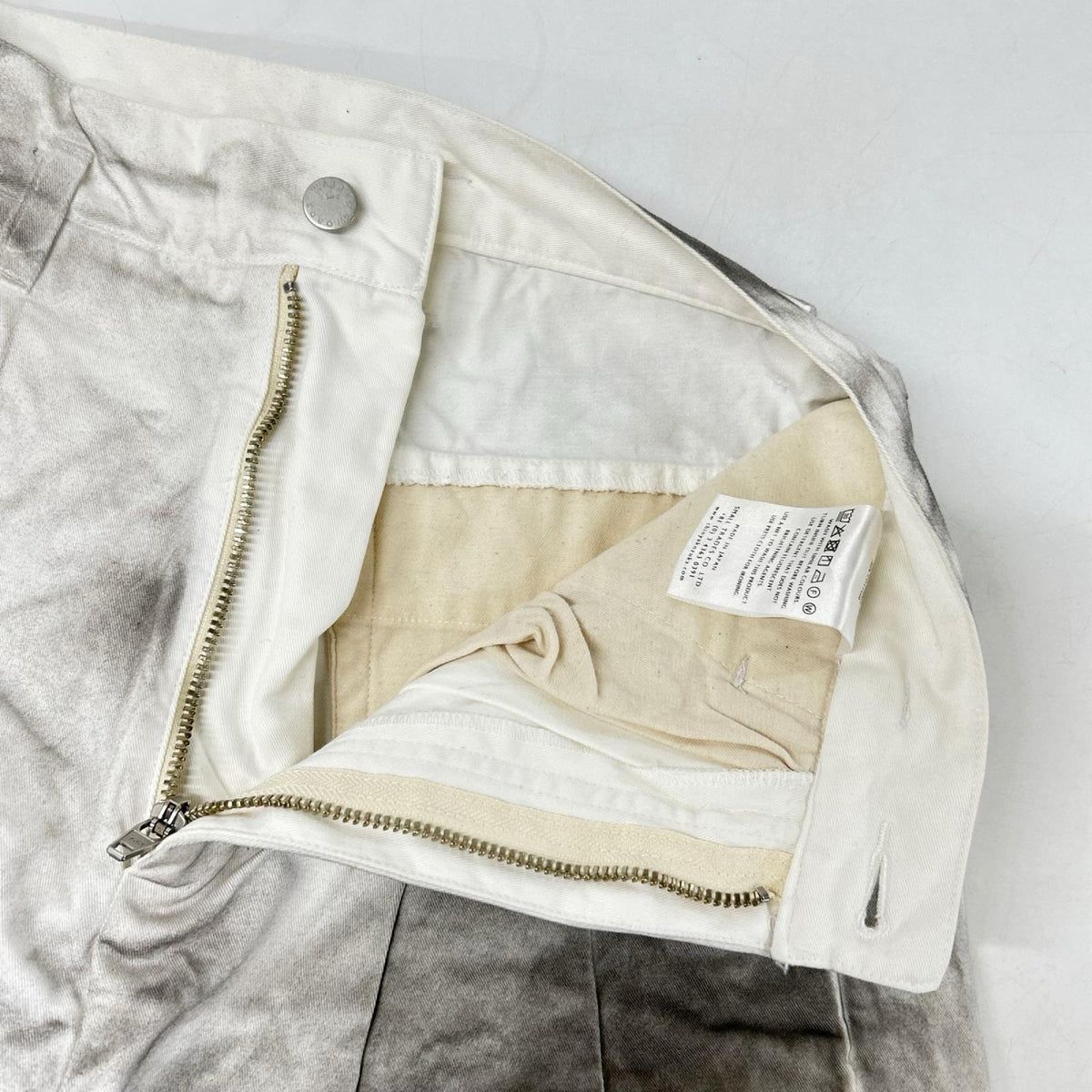 SHINYAKOZUKA 25SS Washed Hi Baggy Cotton Pants White Size XS