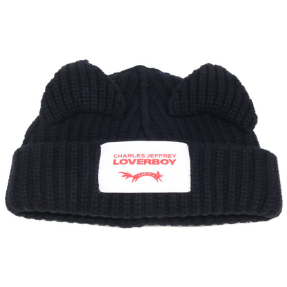 Charles Jeffrey LOVERBOY Black Cat Ear Beanie