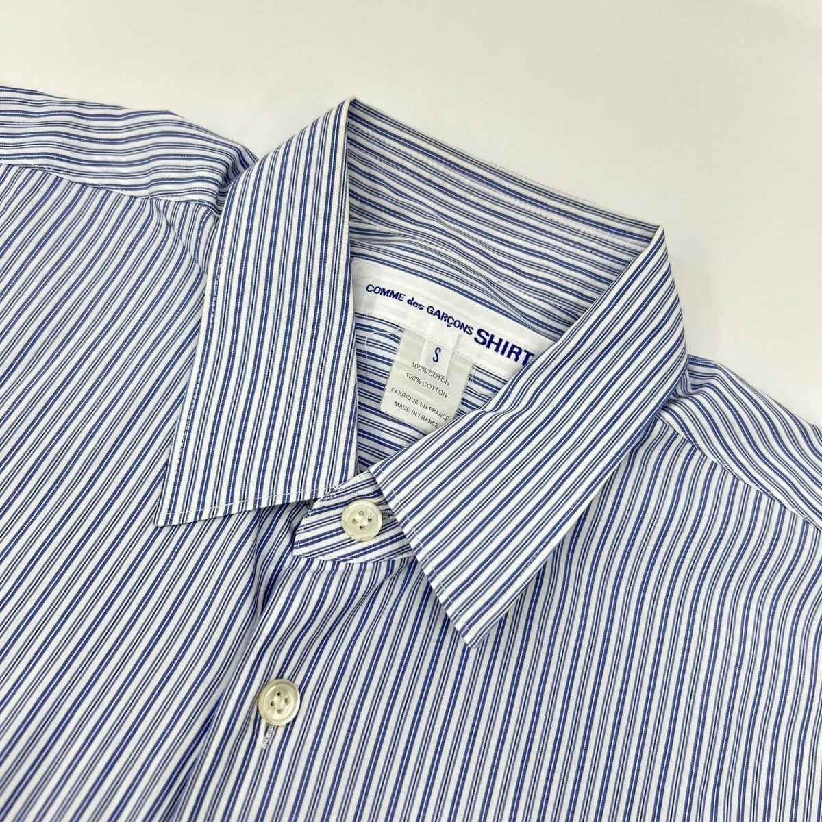 COMMEdesGARCONS SHIRT Light Blue Forever Stripe Shirt Size S