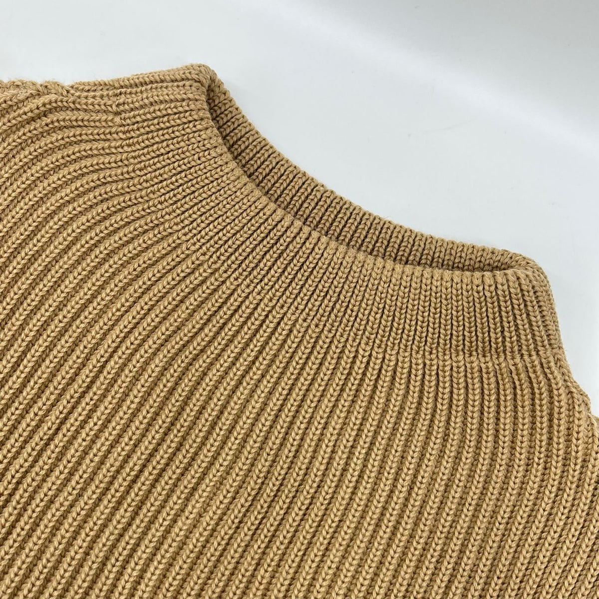 ANDERSEN-ANDERSEN Mock Neck Beige Knit Sweater Size S