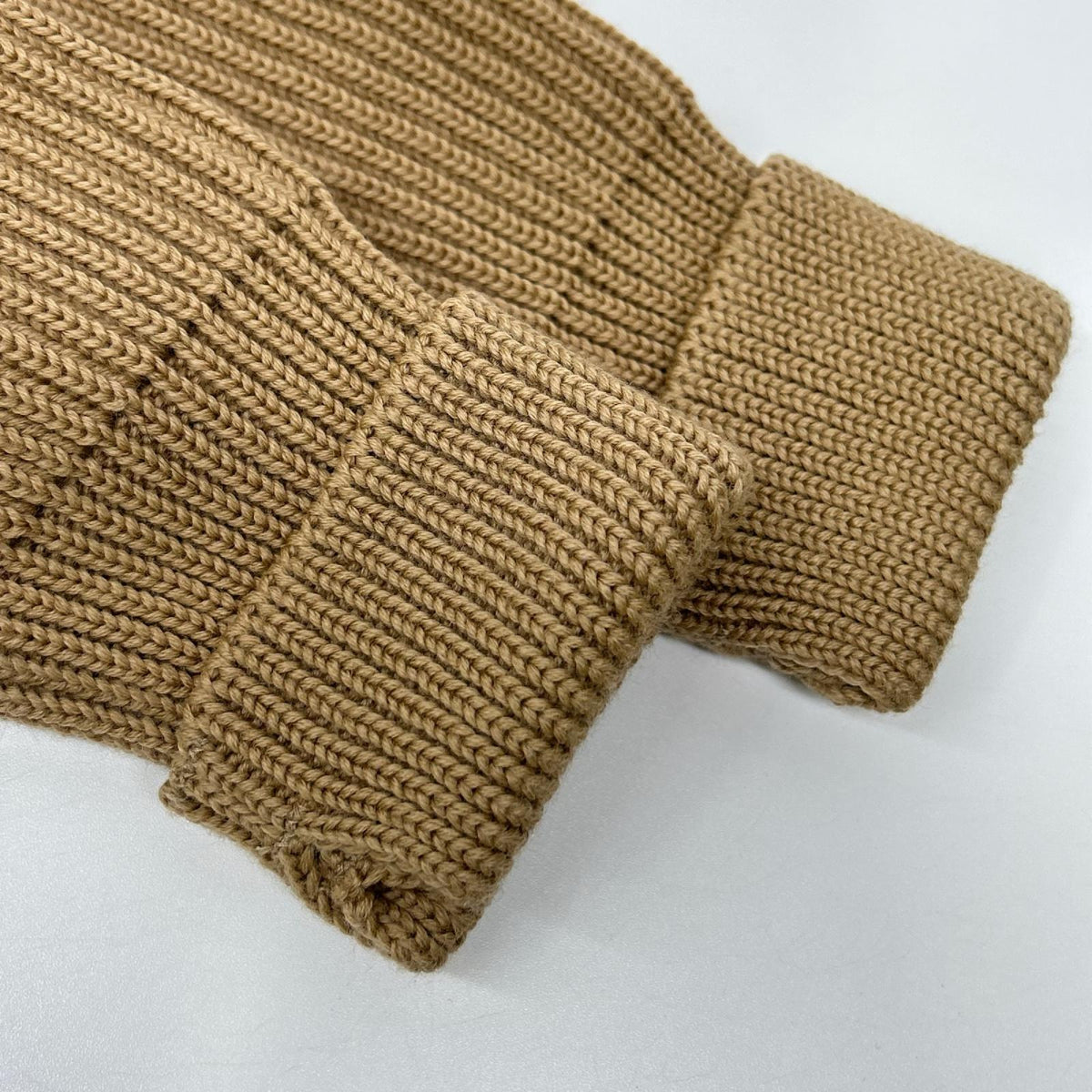 ANDERSEN-ANDERSEN Mock Neck Beige Knit Sweater Size S
