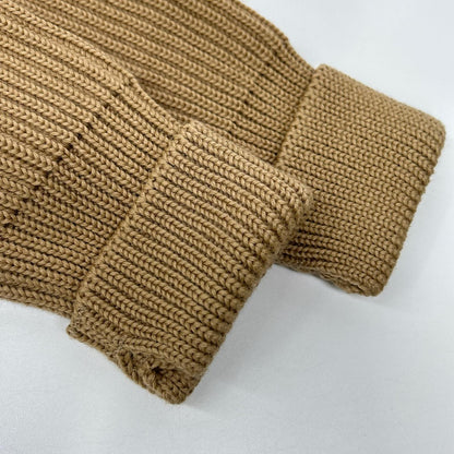 ANDERSEN-ANDERSEN Mock Neck Beige Knit Sweater Size S