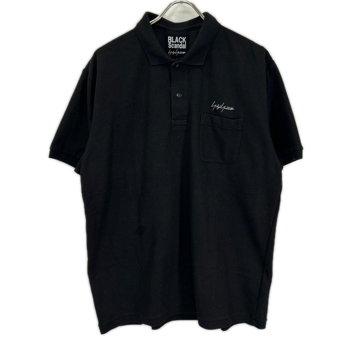 BLACK Scandal Yohji Yamamoto Black Pique Pocket Polo Size 4