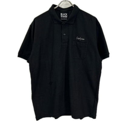 BLACK Scandal Yohji Yamamoto Black Pique Pocket Polo Size 4