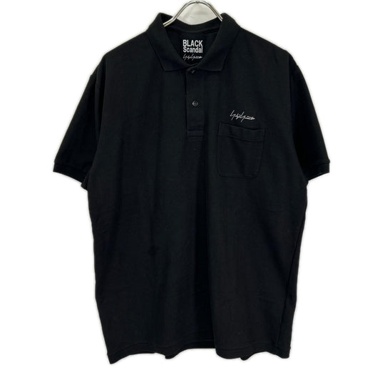 BLACK Scandal Yohji Yamamoto Black Pique Pocket Polo Size 4