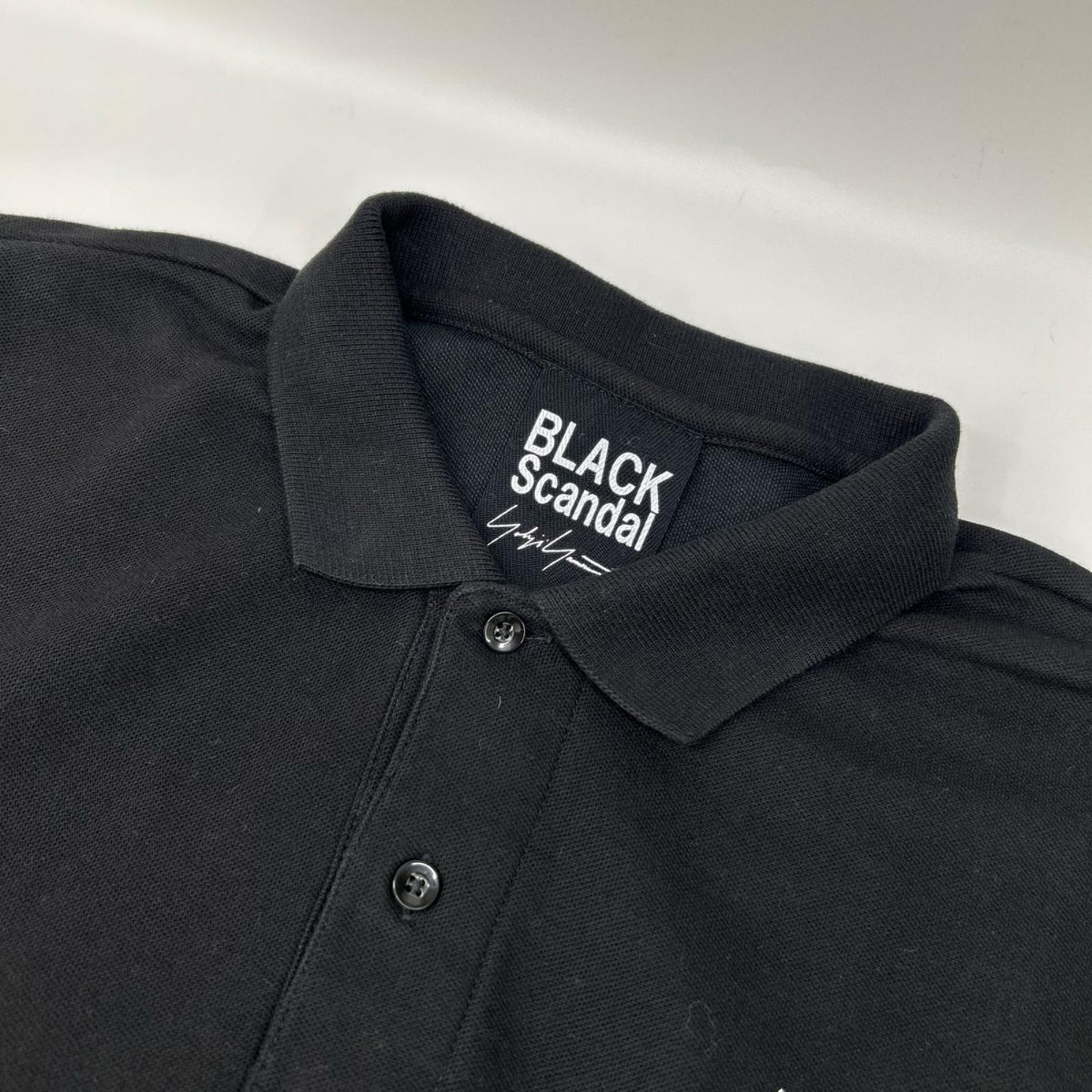 BLACK Scandal Yohji Yamamoto Black Pique Pocket Polo Size 4