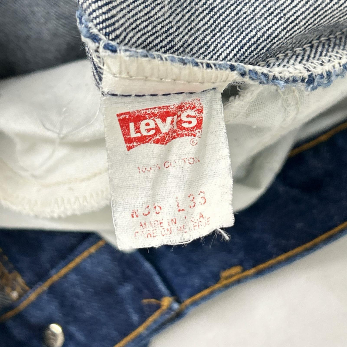 LEVI'S 90s 505 Orange Tab Tapered Indigo Jeans Size 36×33