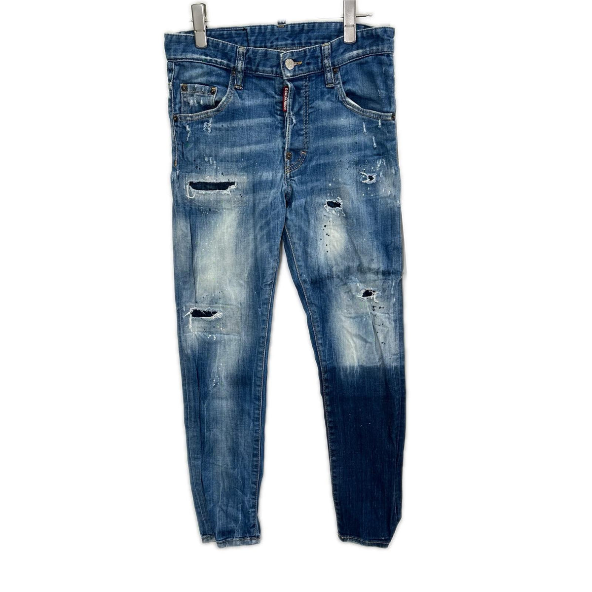 Dsquared2 DSQUARED Indigo Skinny Dan Damaged Paint Size 44