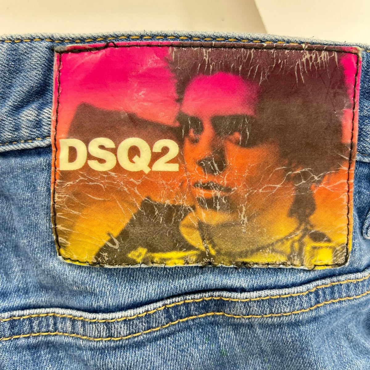Dsquared2 DSQUARED Indigo Skinny Dan Damaged Paint Size 44