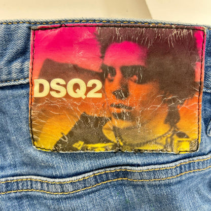 Dsquared2 DSQUARED Indigo Skinny Dan Damaged Paint Size 44