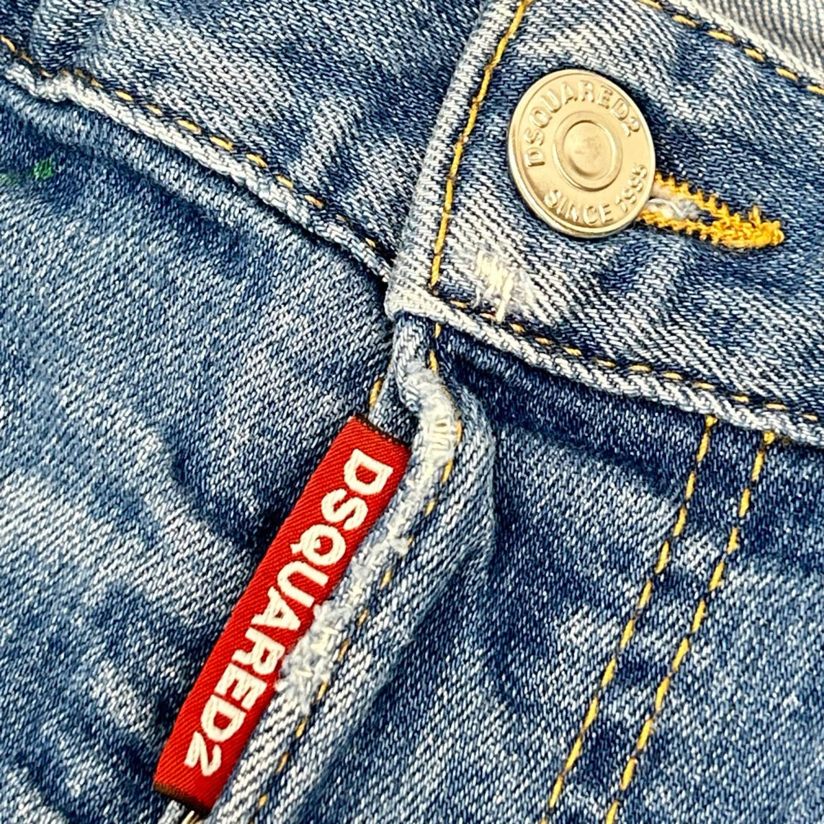 Dsquared2 DSQUARED Indigo Skinny Dan Damaged Paint Size 44