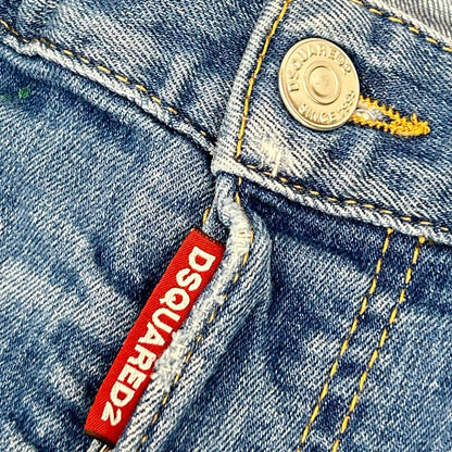 Dsquared2 DSQUARED Indigo Skinny Dan Damaged Paint Size 44