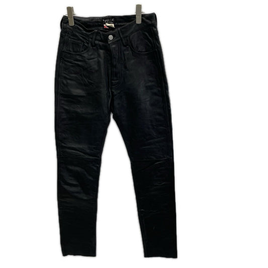 agnes b HOMME Leather Button-Fly Pants Black Size 36