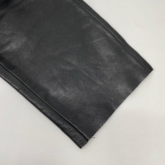 agnes b HOMME Leather Button-Fly Pants Black Size 36