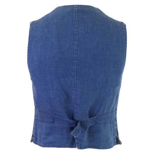 RRL Indigo Sashiko Dobby Cotton Vest Size XS