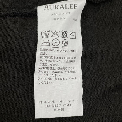 AURALEE 26SS Brushed Organic Cotton T-Shirt Black Size 4