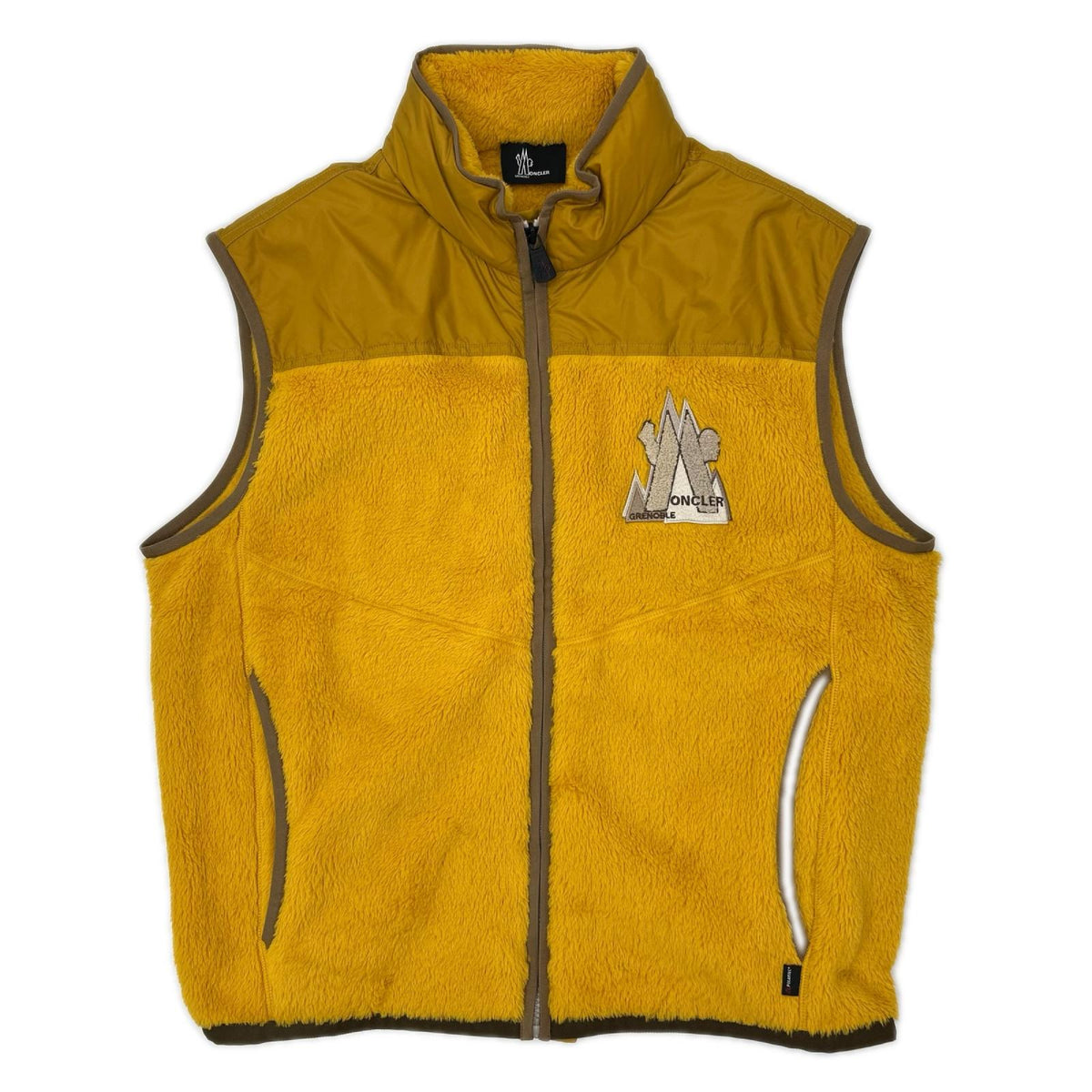 MONCLER 24AW GRENOBLE Yellow Polartec Fleece Vest Size L