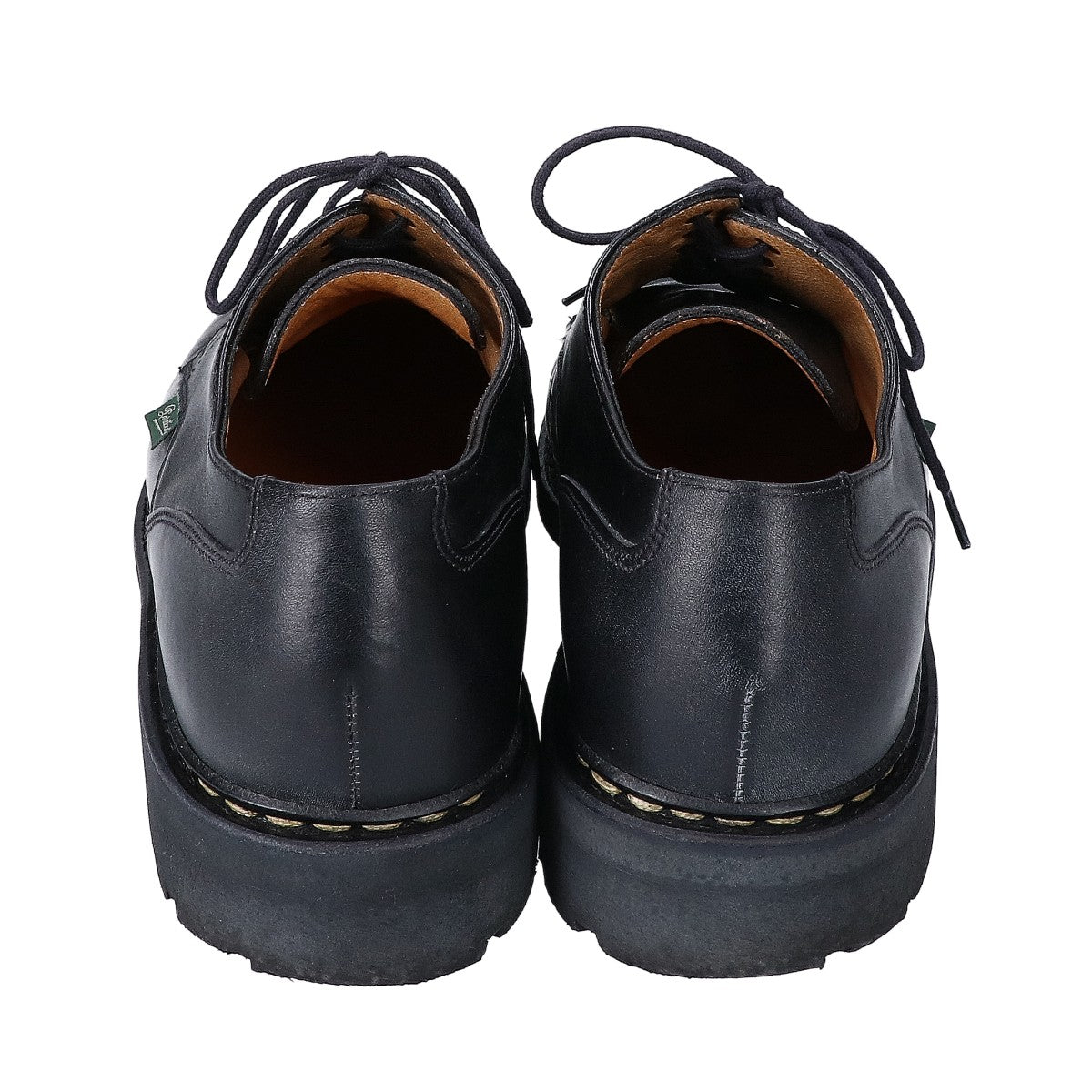 Paraboot Chambord U-Tip Leather Shoes Black Size UK 6.5