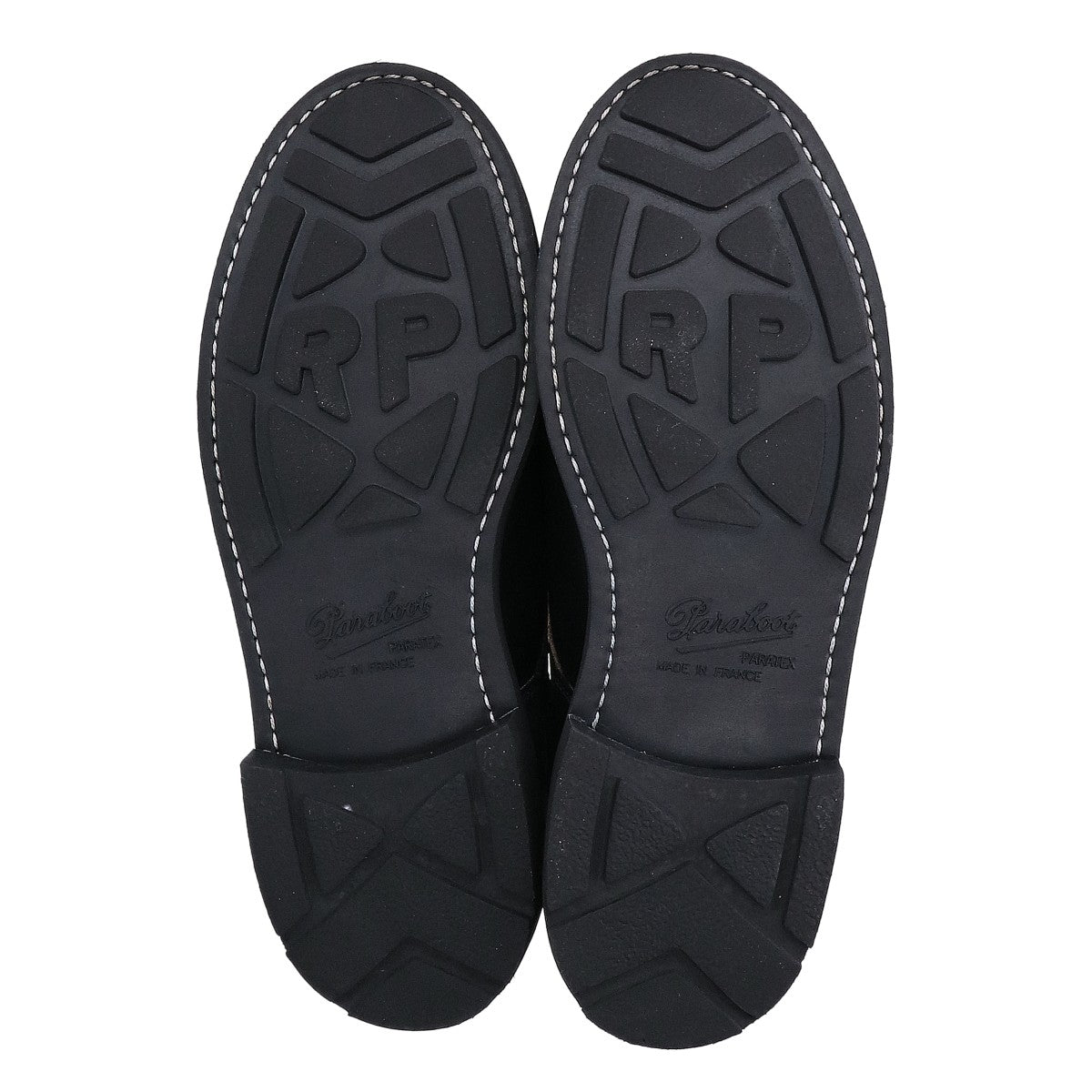 Paraboot Chambord U-Tip Leather Shoes Black Size UK 6.5