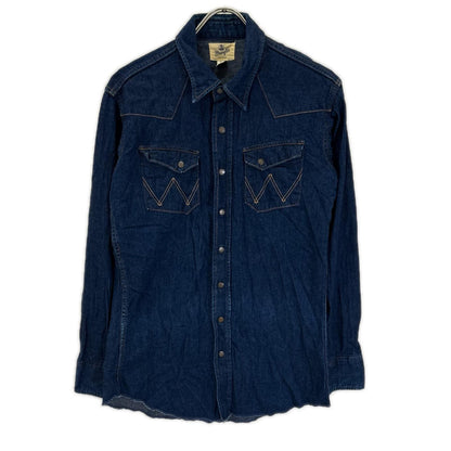 Wrangler Indigo M5027 27MW Western Shirt Size 15－16