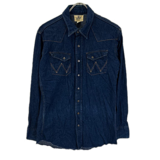 Wrangler Indigo M5027 27MW Western Shirt Size 15－16