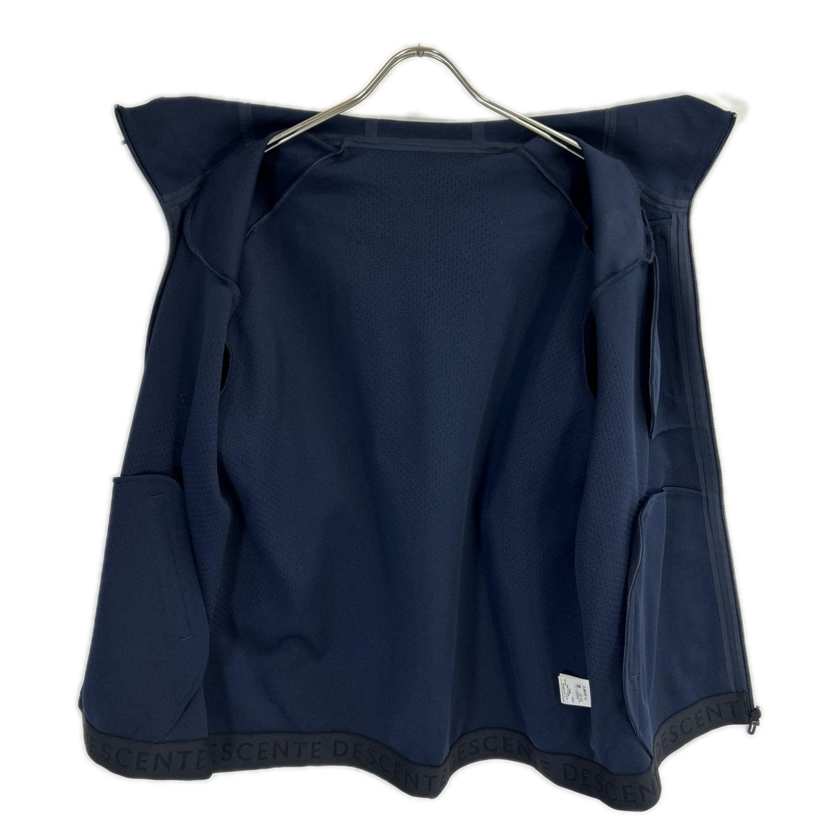 DESCENTE Navy Tech Jacquard Hoodie Jacket Size L