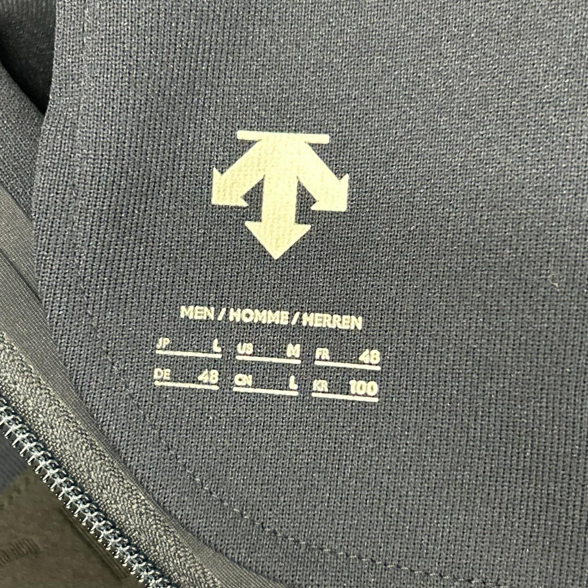 DESCENTE Navy Tech Jacquard Hoodie Jacket Size L