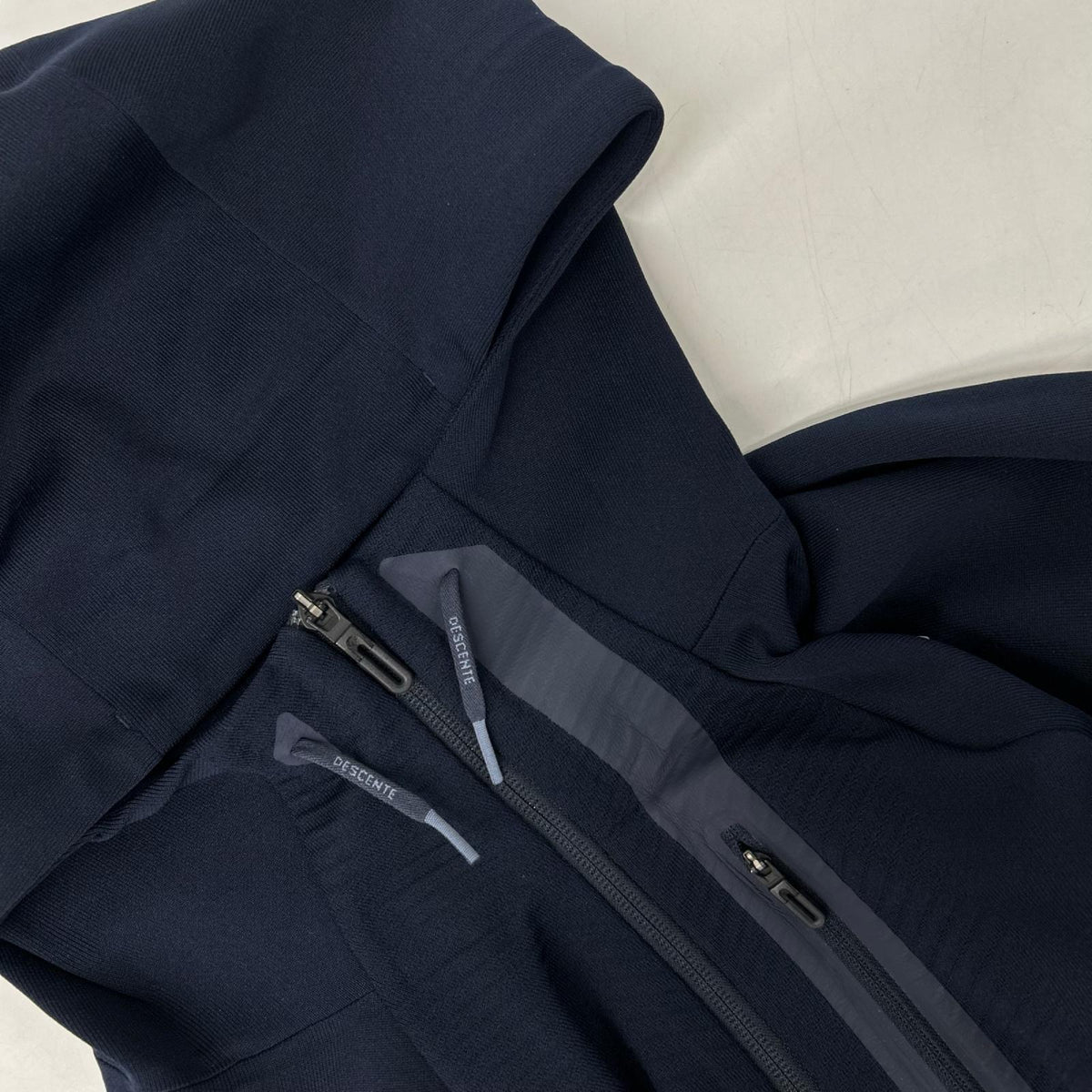 DESCENTE Navy Tech Jacquard Hoodie Jacket Size L
