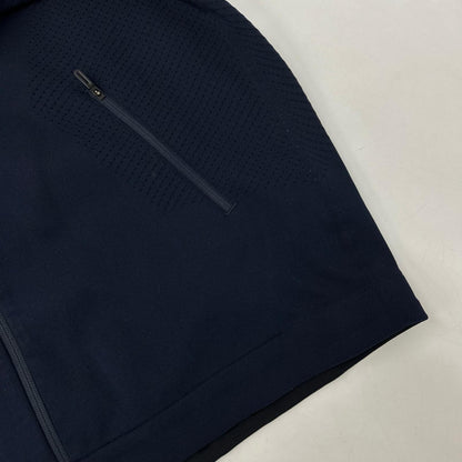 DESCENTE Navy Tech Jacquard Hoodie Jacket Size L