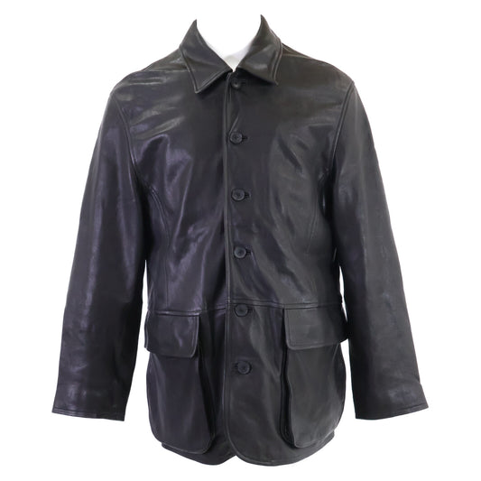 AURALEE 26SS Textured Lamb Leather Blouson Black Size 3