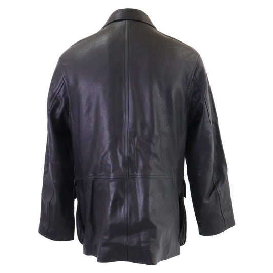 AURALEE 26SS Textured Lamb Leather Blouson Black Size 3
