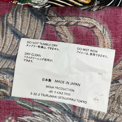 NIPOALOHA Ito Jakuchu Game Cock Rayon Shirt Red Size 1