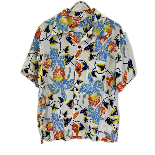 SUN SURF Cattleya Orchid Aloha Shirt White Size M