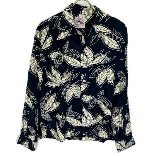 DUKE KAHANAMOKU Island Leaf Aloha Rayon Shirt Size S