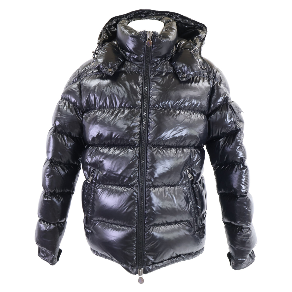 MONCLER Maya Nylon Down Jacket w/ Removable Hood Size 3