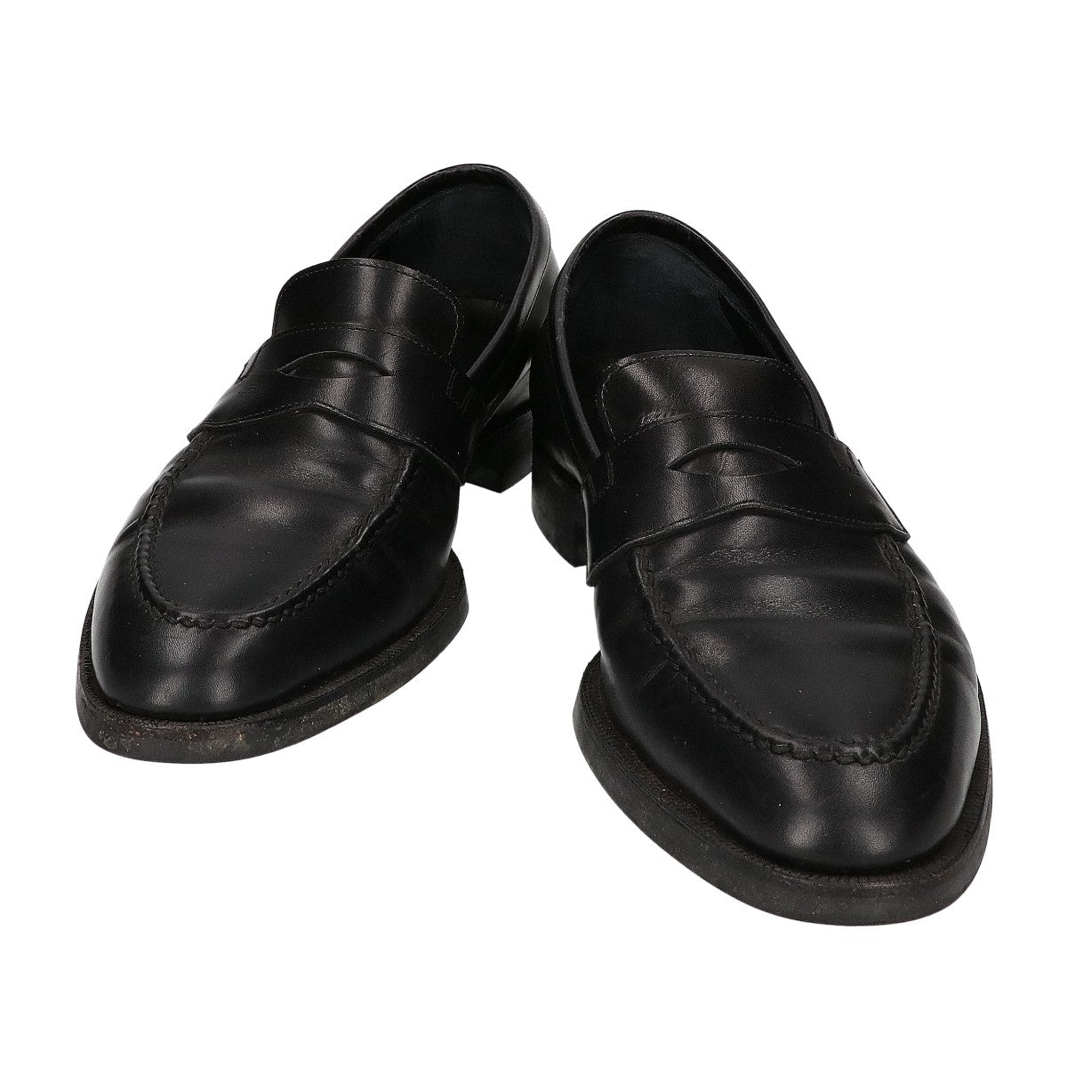 Sanyo Yamacho Yagoro Leather Coin Loafers Black Size 6 1/2