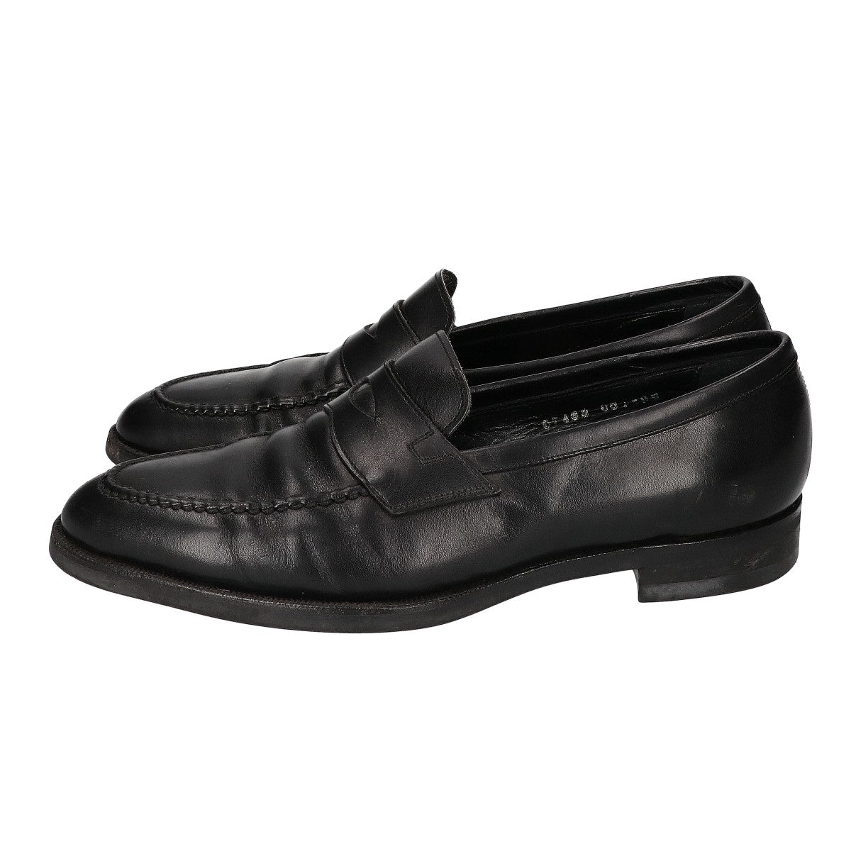 Sanyo Yamacho Yagoro Leather Coin Loafers Black Size 6 1/2