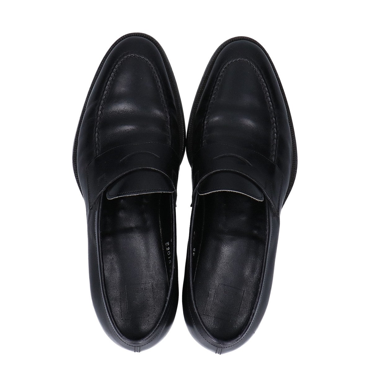 Sanyo Yamacho Yagoro Leather Coin Loafers Black Size 6 1/2
