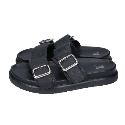 LOUIS VUITTON LV Venice Mules Noir Sandals Size UK 6