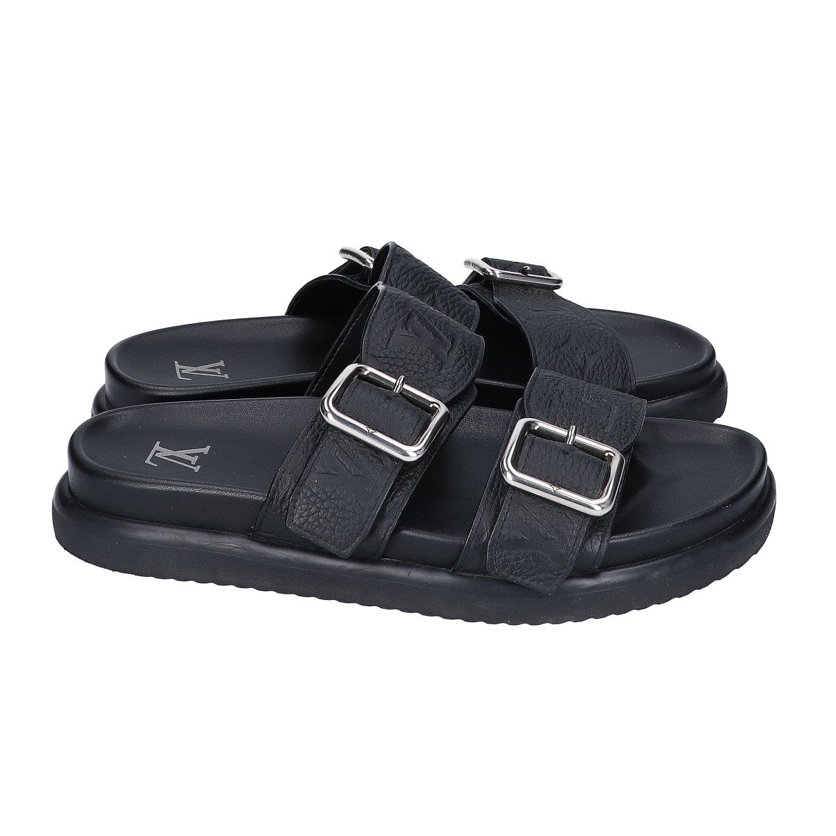 LOUIS VUITTON LV Venice Mules Noir Sandals Size UK 6
