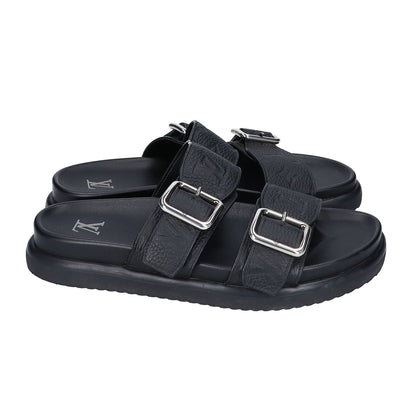 LOUIS VUITTON LV Venice Mules Noir Sandals Size UK 6