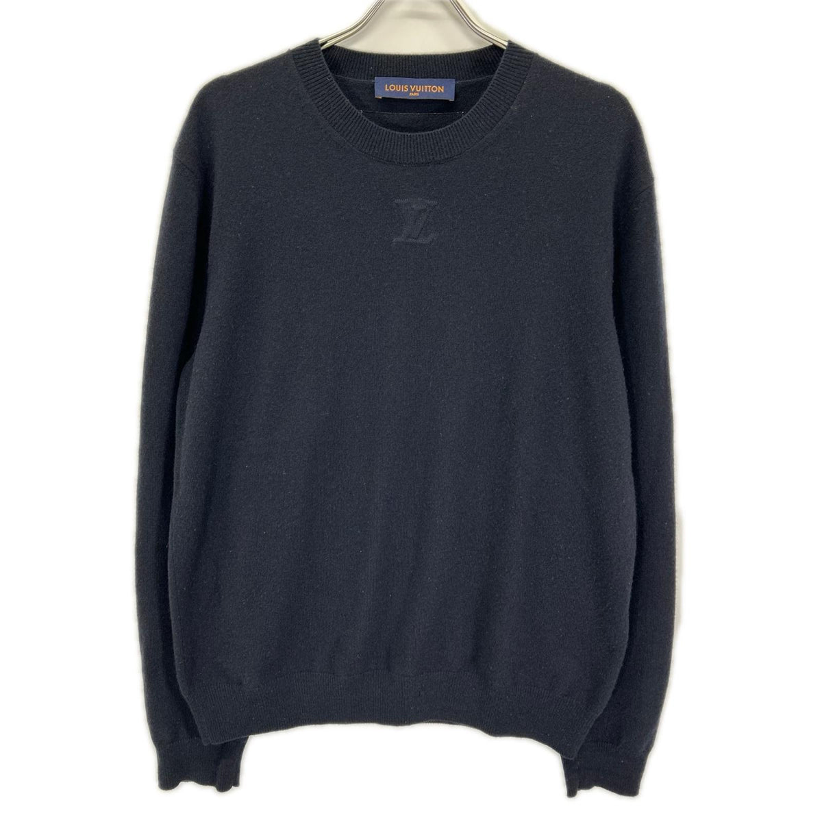 LOUIS VUITTON 22SS Cashmere Silk LV Knit Navy Size L