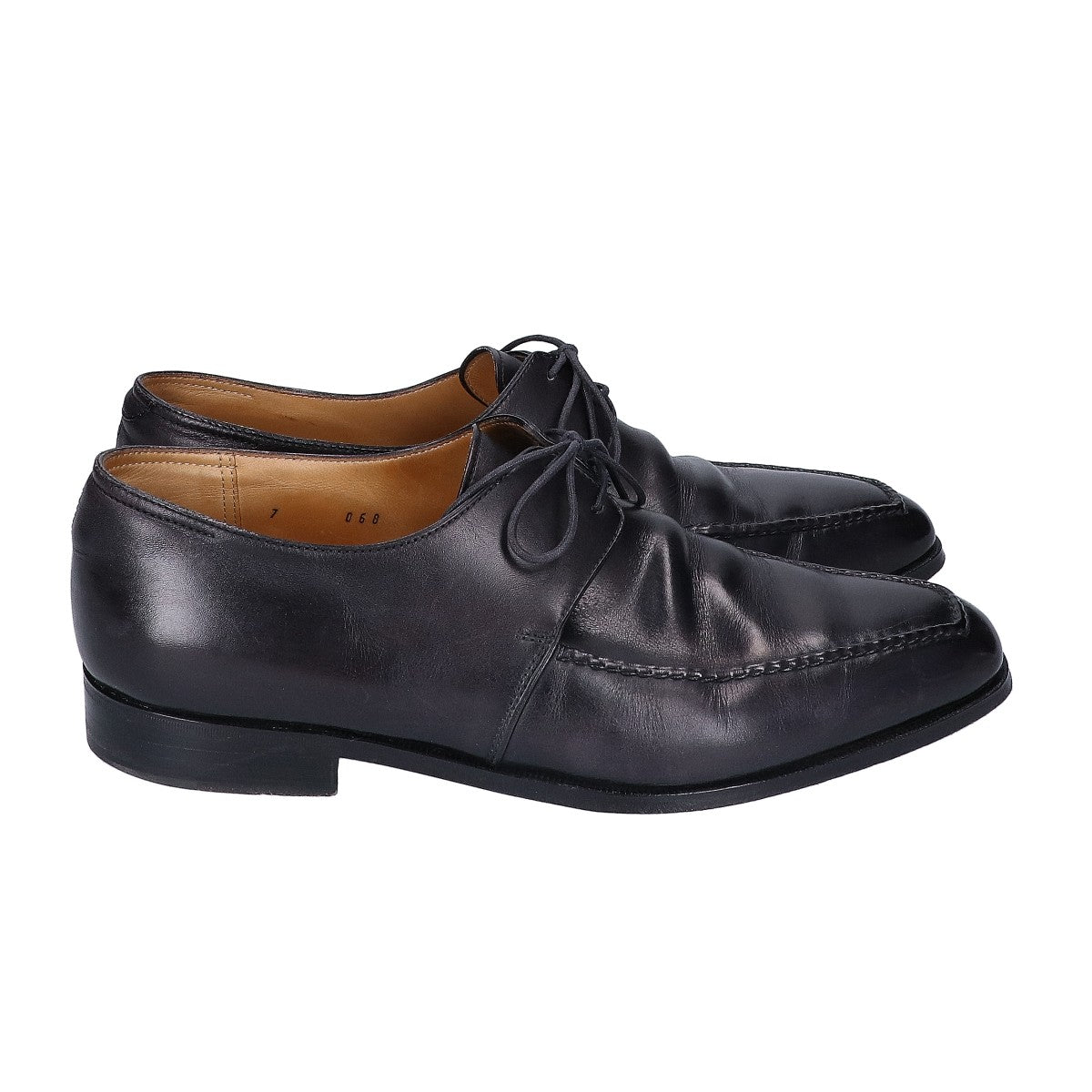 berluti Leather U-Tip 2-Hole Semi-Square Shoes Size UK 7