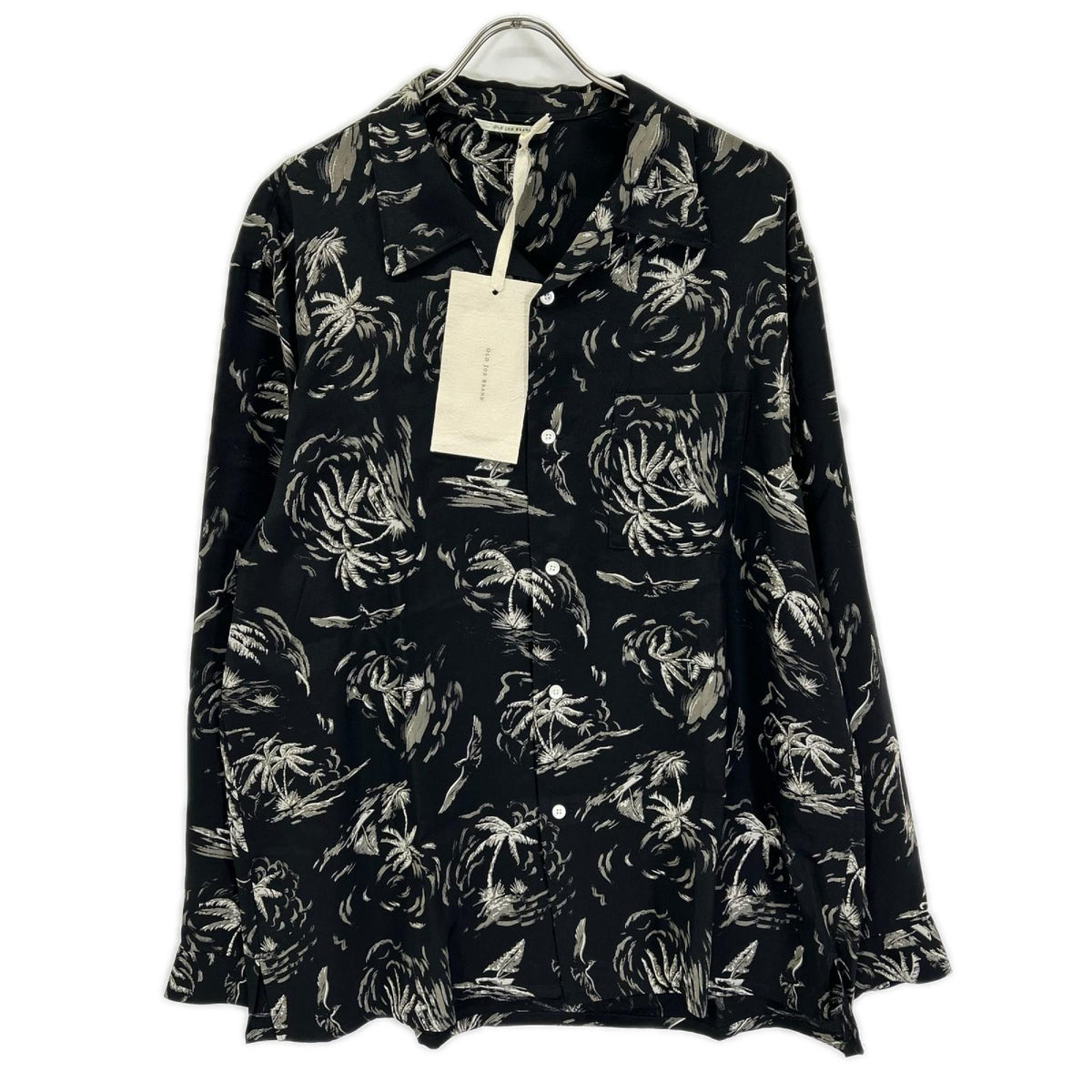 OLDJOE&CO. 26SS Rayon Palm Tree Shirt Black Size 17 1/2