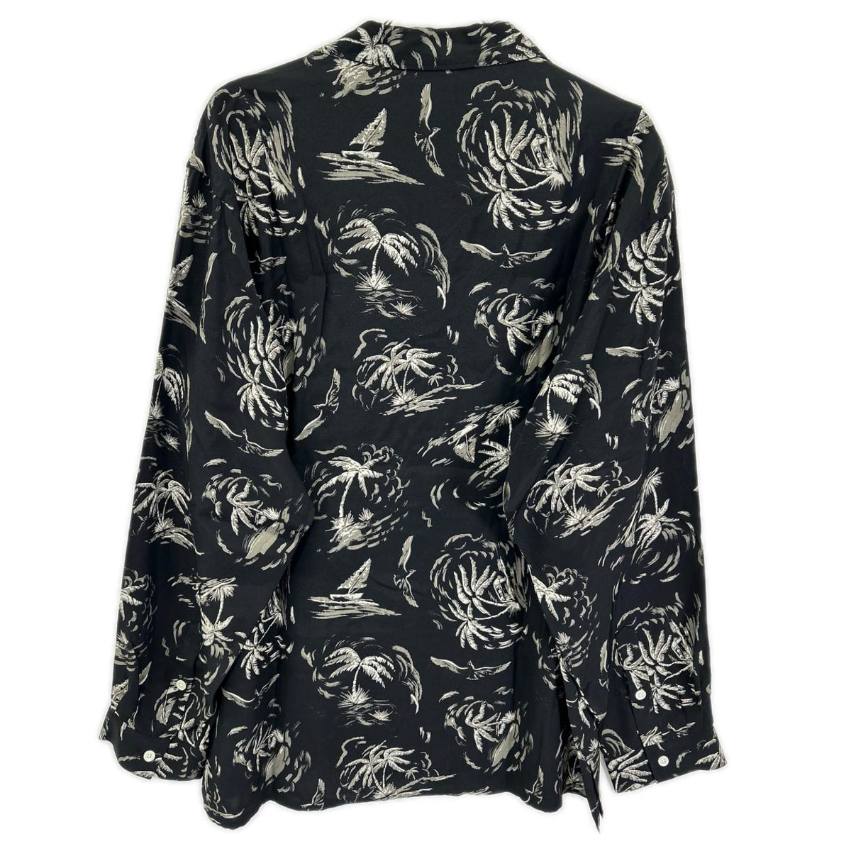 OLDJOE&CO. 26SS Rayon Palm Tree Shirt Black Size 17 1/2
