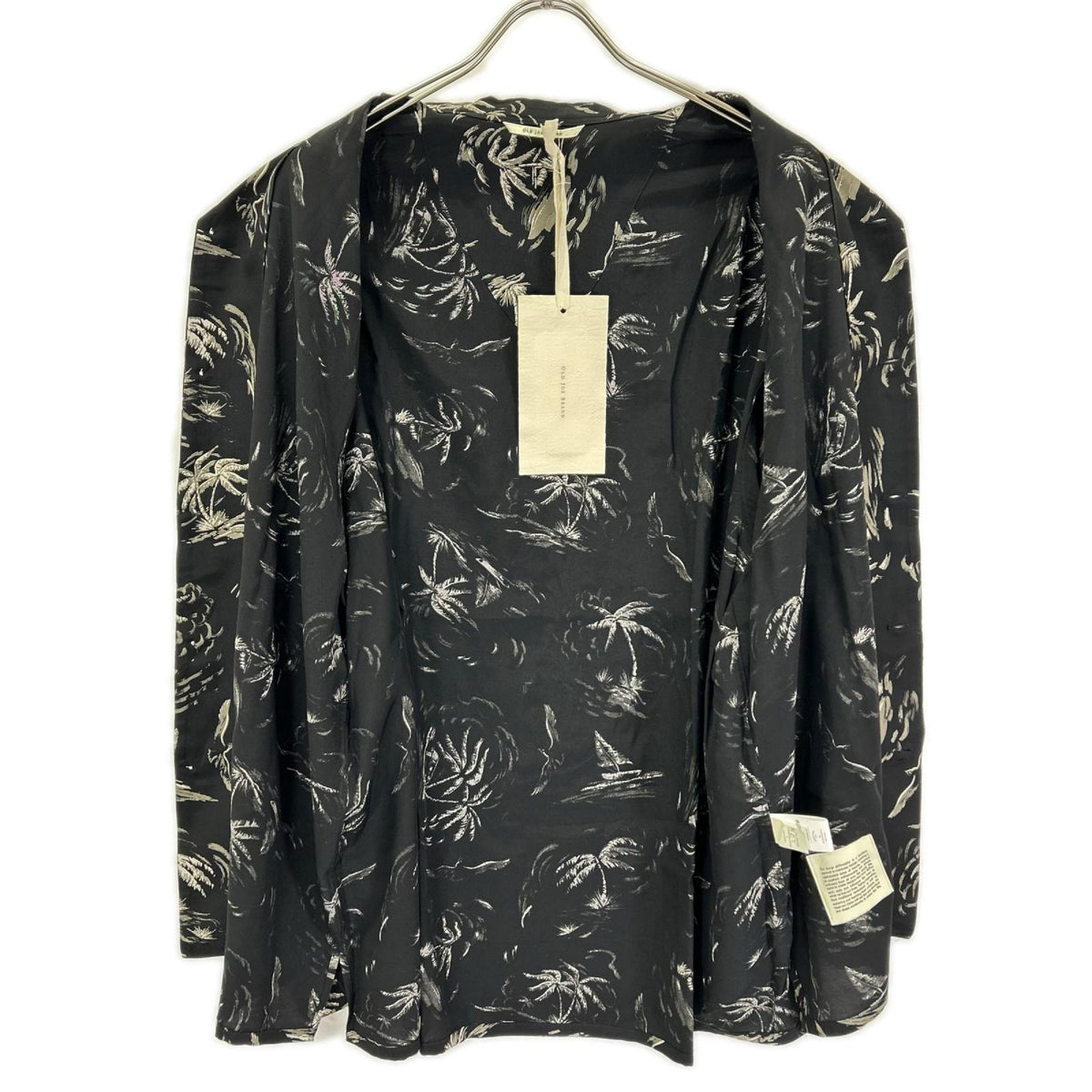 OLDJOE&CO. 26SS Rayon Palm Tree Shirt Black Size 17 1/2